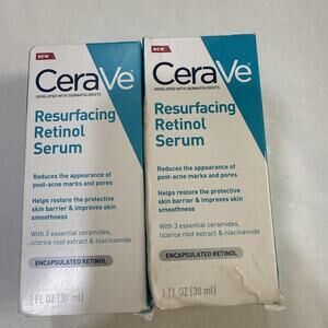 LOT OF 2!!! CeraVe Resurfacing Retinol Face Serum - 1 fl oz) Distressed Boxes